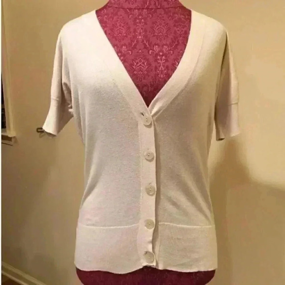 Ann Taylor Loft Sweater S Beige V Neck Cardigan - Picture 1 of 5